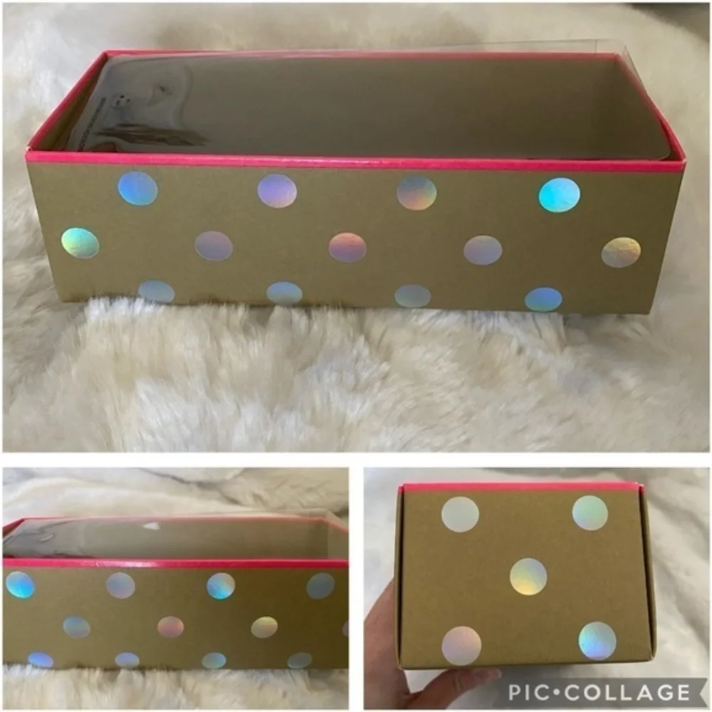 Rare HTF PINK Victoria’s Secret Sturdy Rectangular Polka Dot Storage Display Box